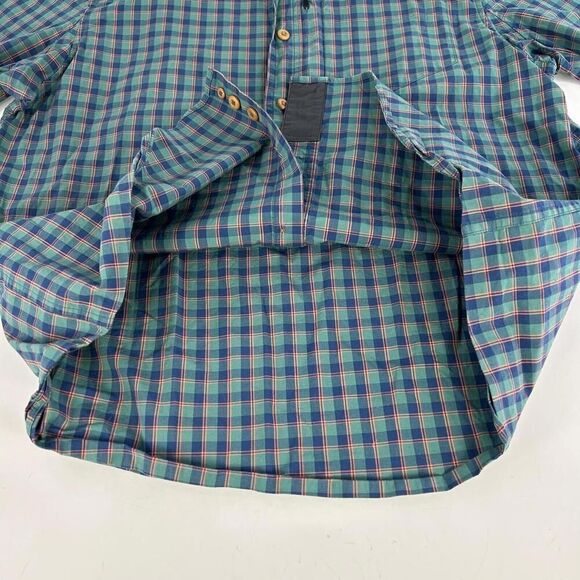 Duluth Trading Co Men's Plaid Relaxed Fit Size L Blue Button Down Short Sleeve - Picture 8 of 11